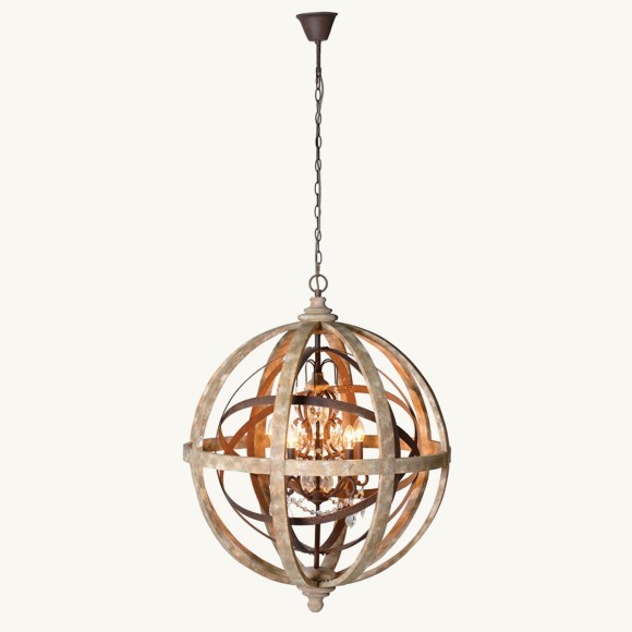 Metal Globe Crystal Chandelier