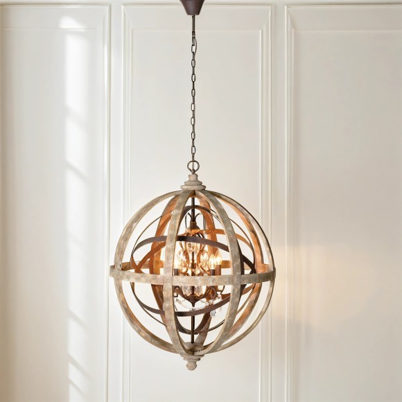 Metal Globe Crystal Chandelier