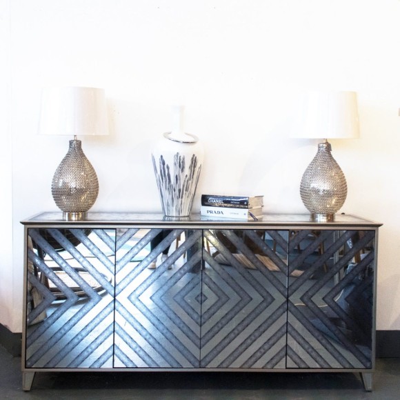 Geometric Mirrored Inlay Sideboard