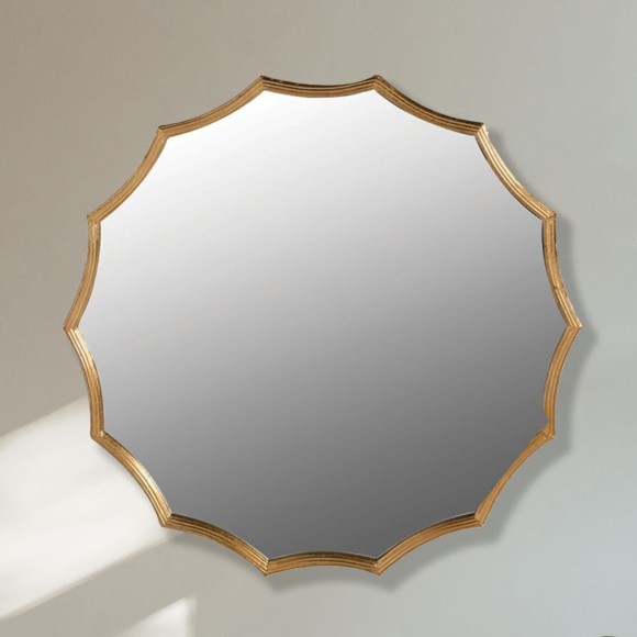 Golden Scalloped Edge Mirror