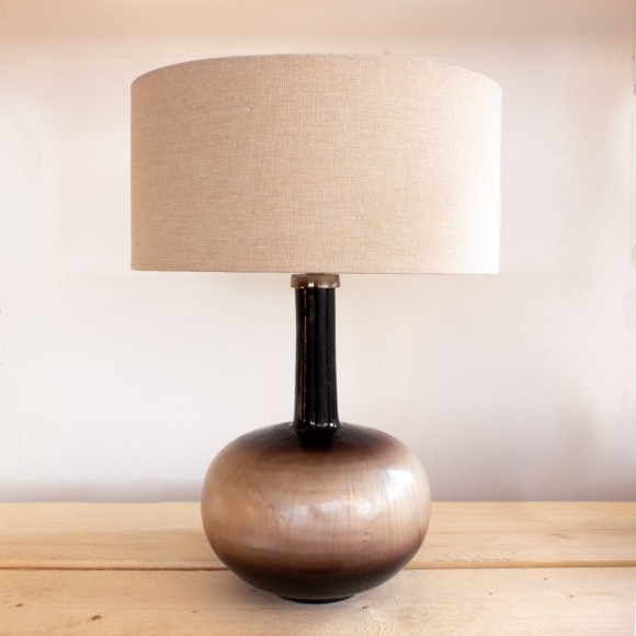 Smokey Brown Two Tone Bottle Lamp