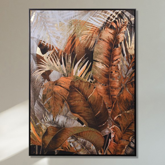 Bronze & Gold Tropical Palm Print 