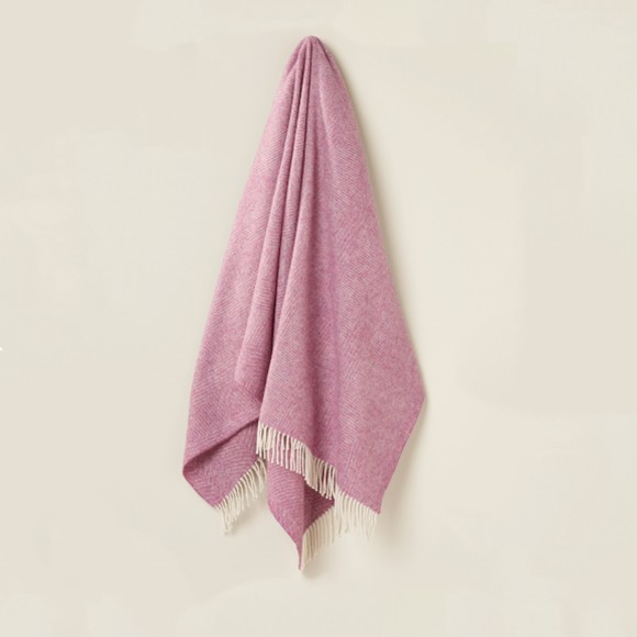 Shetland Herringbone Throw - Pink