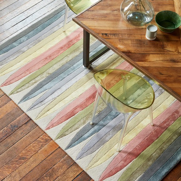 Muted Pastel Oval Print Rug - 160x230cm 