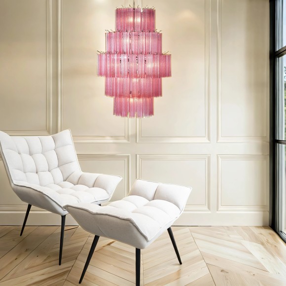 Rose Textured Glass Chandelier