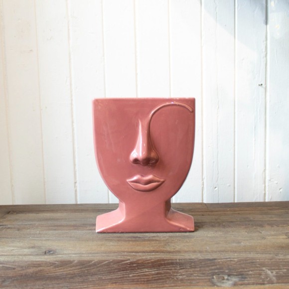 Candy Pink Face Vase - Small