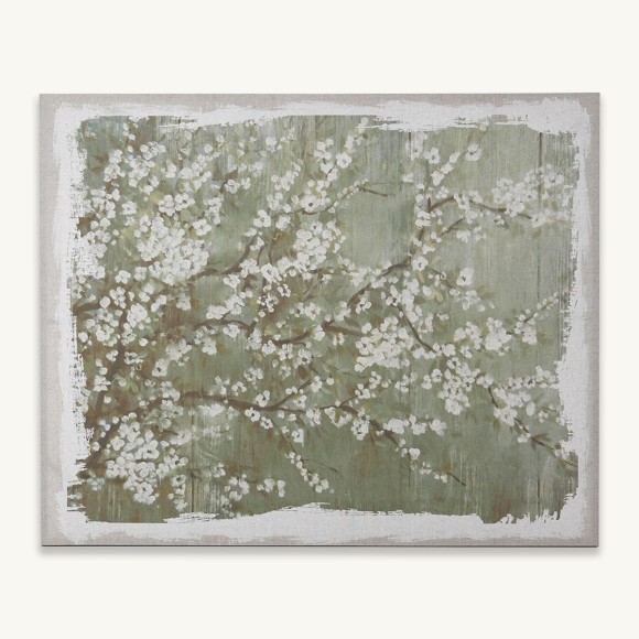 Sage Green Oriental Florals Canvas