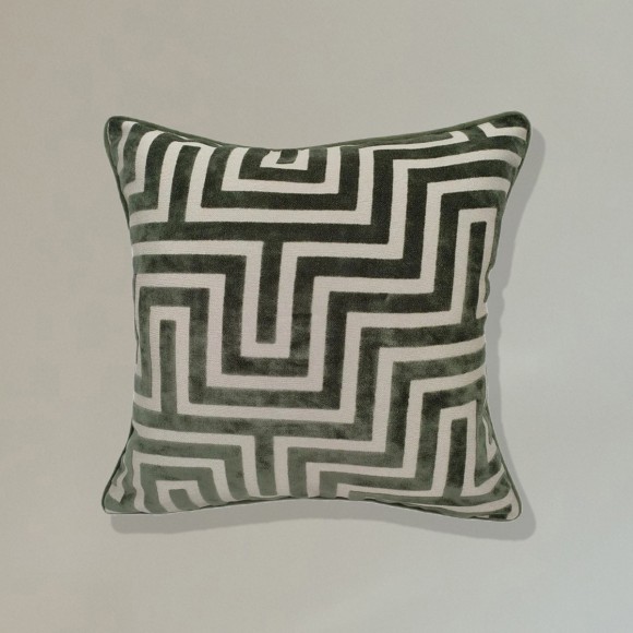 Sage Green Zig Zag Cushion - 43x43cm