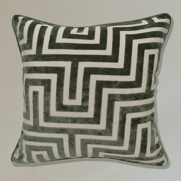 Sage Green Zig Zag Cushion - 56x56cm