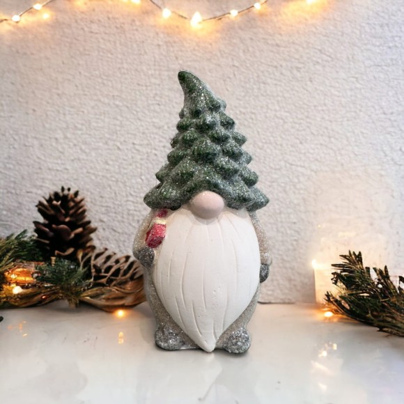 Elf Statue With Tree Hat - Short Hat