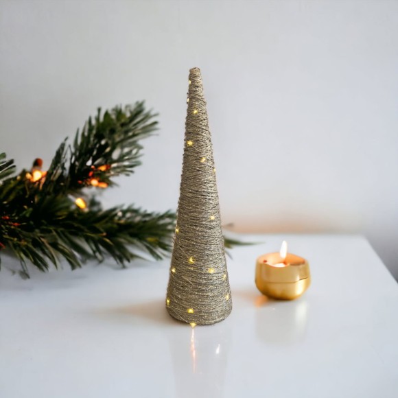Micro LED Gold Cone Tree - Small