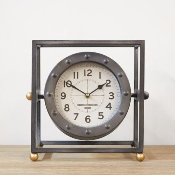 Square Industrial Style Mantle Clock