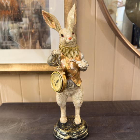 Standing White Rabbit Clock