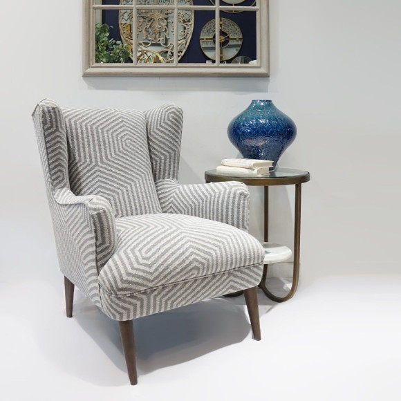 Ashton Linear Patterned Armchair - Grey