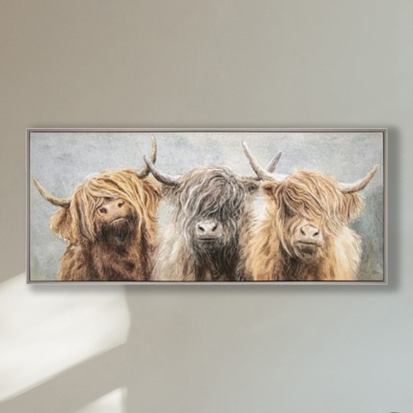 Three Of A Kind Highland Cow Art 