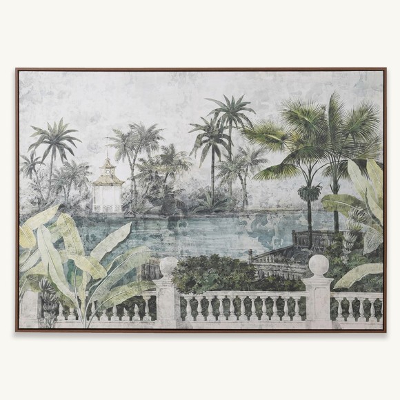 Tropical Oriental Village Landscape Canvas