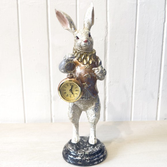 Standing White Rabbit Clock
