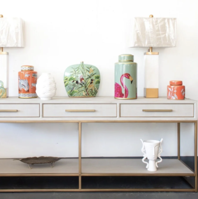 How To Style our Cream & Gold Parquet 3-Drawer Console Table