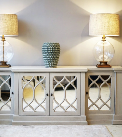 How To Style a White Wash Mirrored Sideboard 