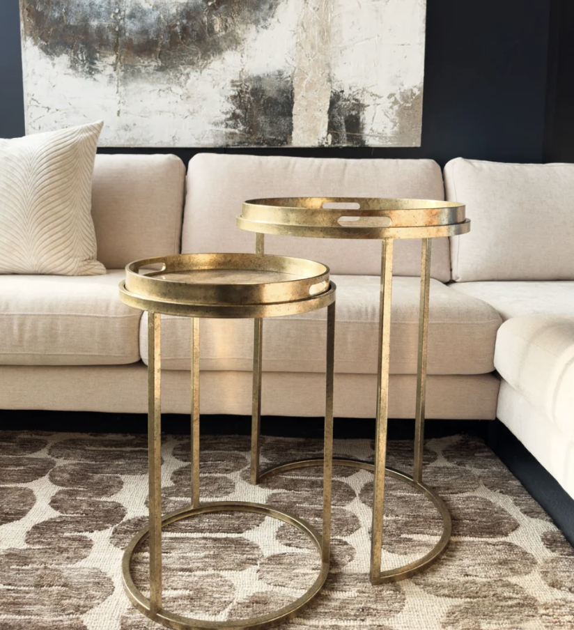 Product Highlight: Antique Gold Atlas Set of 2 Tables 