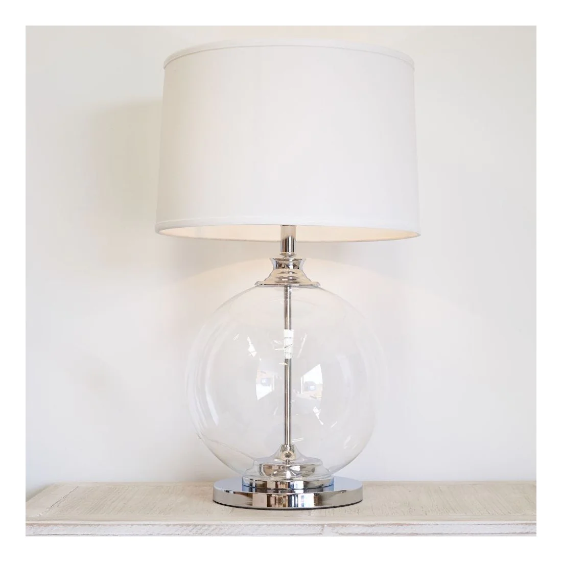 Silver Glass Ball Lamp with Shade Time Tide