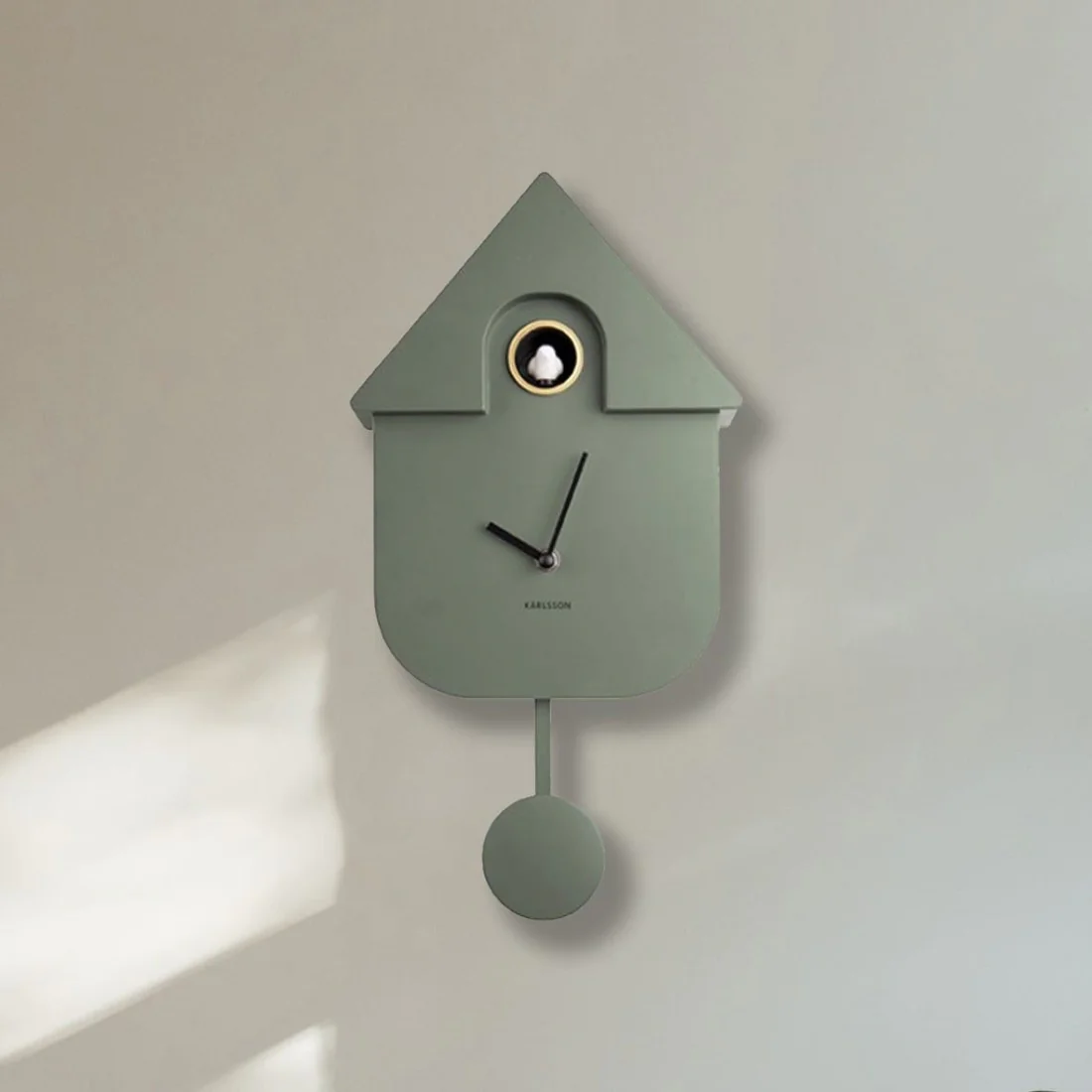 Khaki Green Cuckoo Wall Clock | Time & Tide