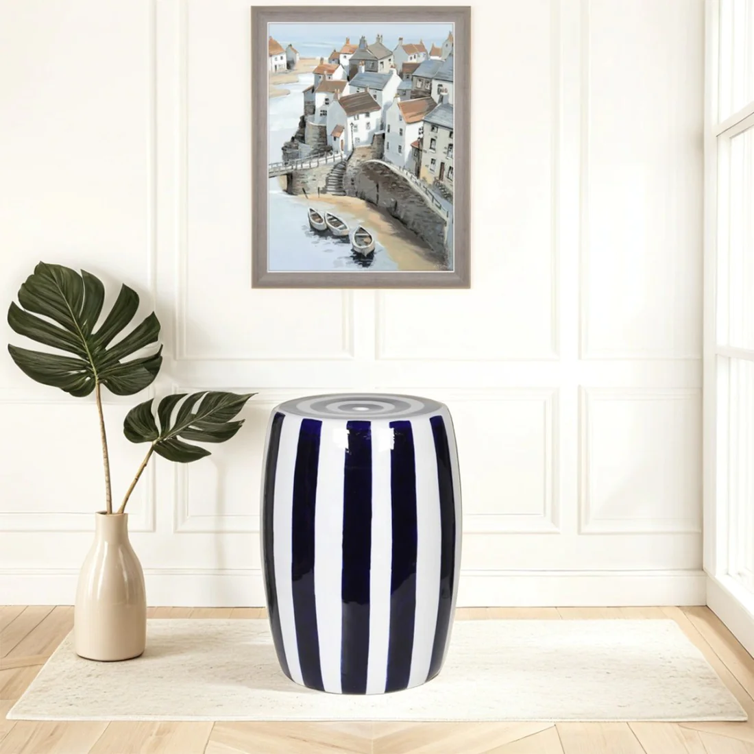 Navy garden stool new arrivals