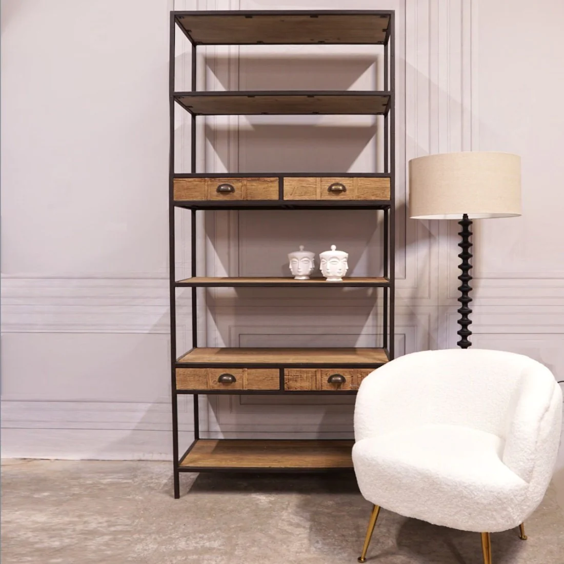 Metal Wood Shelf Unit Time Tide