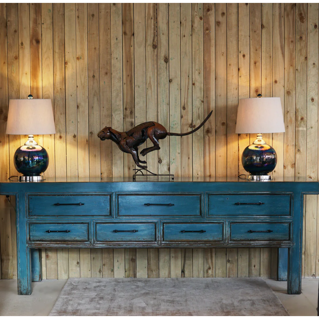 Blue hallway table hotsell