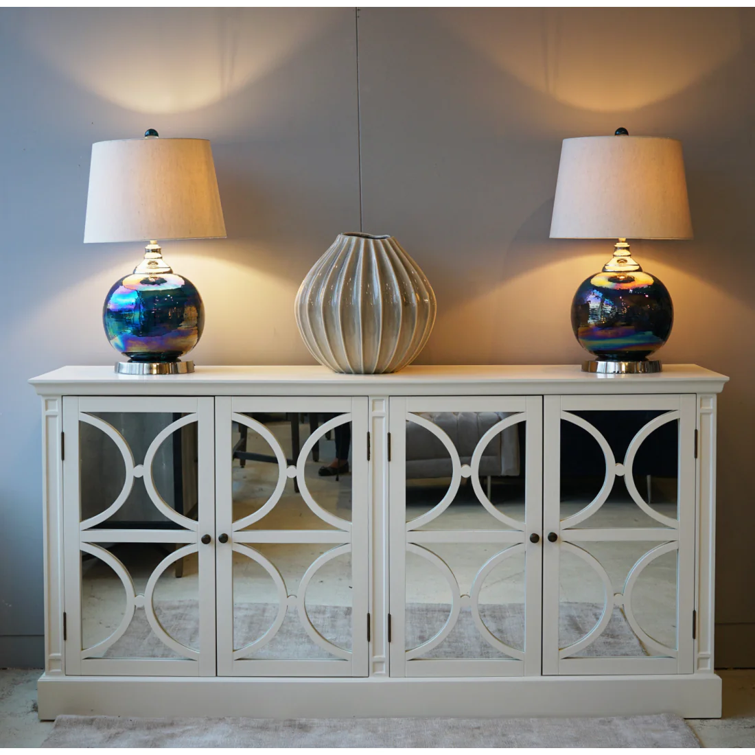 White mirrored sideboard discount