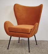 Orange wing chair