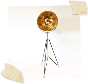 black and gold tripod lamp
