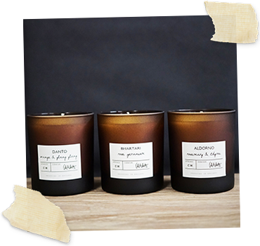 row of scented illumens jar candles 
