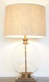 bronze glass ball lamp with drum shade