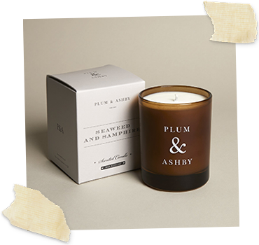 plum and ashby scented jar candle with box