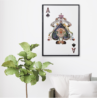 collage wall art depicting ace of spades card